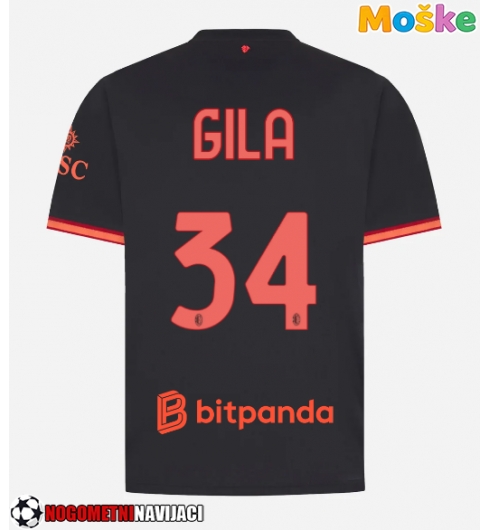 Moške Nogometnih dresov AC Milan Mario Gila #34 Tretji 2026-27 Kratki rokavi Moške Nogometnih dresov AC Milan Mario Gila #34 Tretji 2026-27 Kratki rokavi